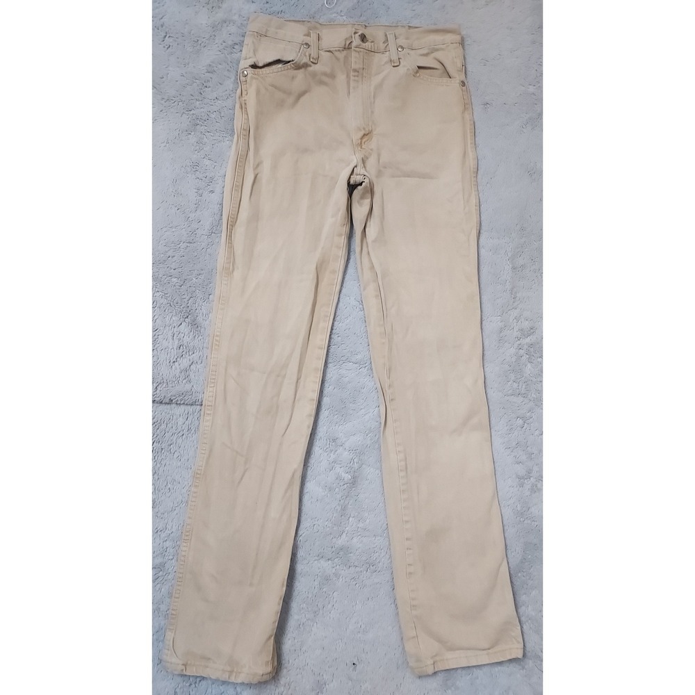 Wrangler Jeans Mens 32x36 Cowboy Cut Silver Fit Slim Fit Denim Tan Rodeo Rancher